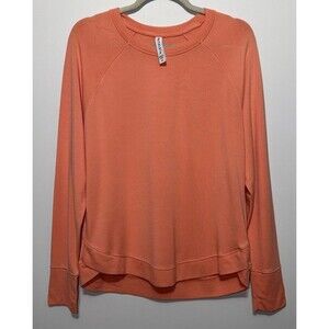 Athleta Women's Coral Long Sleeve Hi-Lo Rounded Hem Mindset Sweatshirt Size M